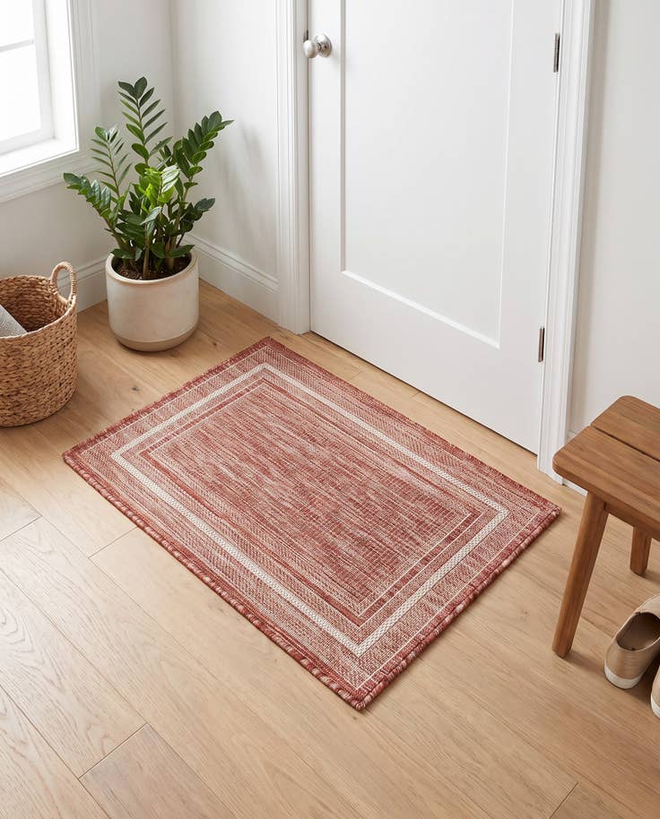 Detail image of 2' x 3' 1 Easy-Clean Border Indoor / Outdoor Rug