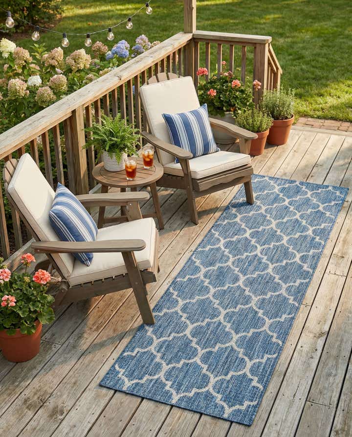 2' x 8' Easy-Clean Lattice Indoor / Outdoor Runner Rug