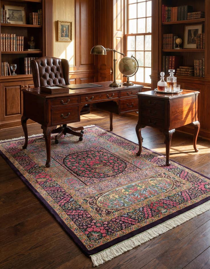 Detail image of  3' 3 x 5' 1 Ghom Silk Rug