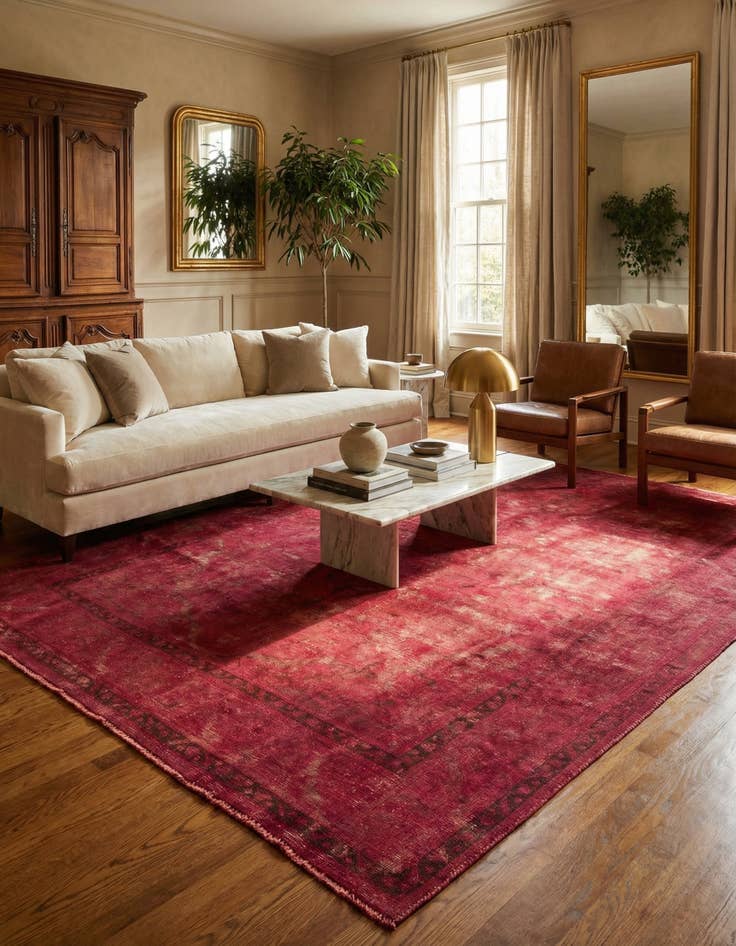 Detail image of 8' 1 x 11' 6  Hand Knotted Ultra Vintage Persian Wool Rug