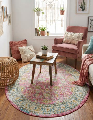 Pink Paragon Oval Rug