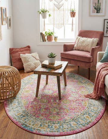 Pink Paragon Oval Rug