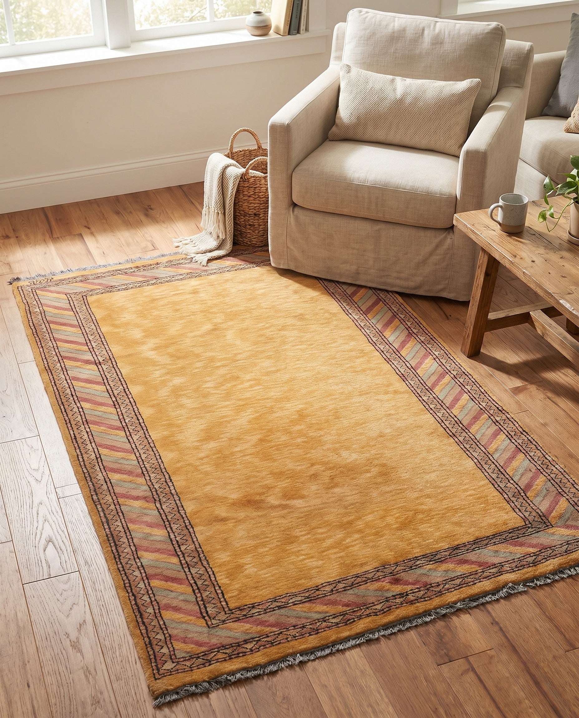 3' 3 x 5' Hand Knotted Ziegler Oriental Wool Rug