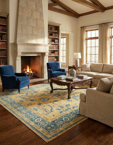 10' 7 x 13' 10 Hand Knotted Peshawar Ziegler Wool Rug