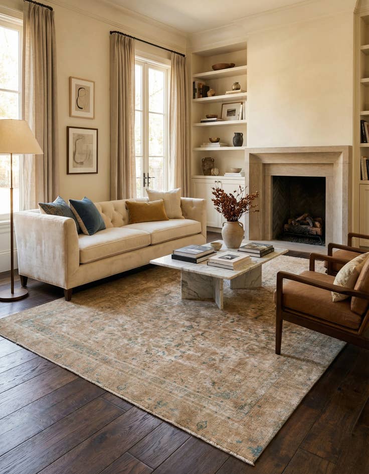 Detail image of 7' 8 x 11' 10 Hand Knotted Ultra Vintage Persian Wool Rug