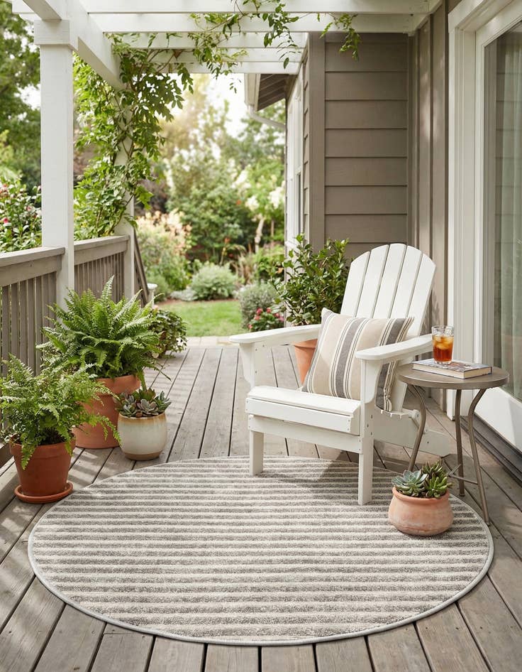 Detail image of 3' x 3'  Washable Sabrina Soto Indoor / Outdoor Round Rug