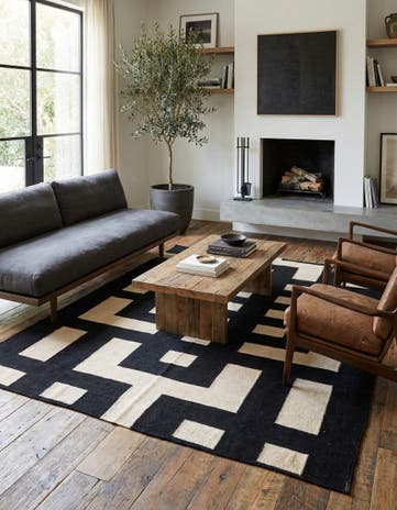 5' 4 x 6' 4 Hand Woven Kilim Modern Wool Rug