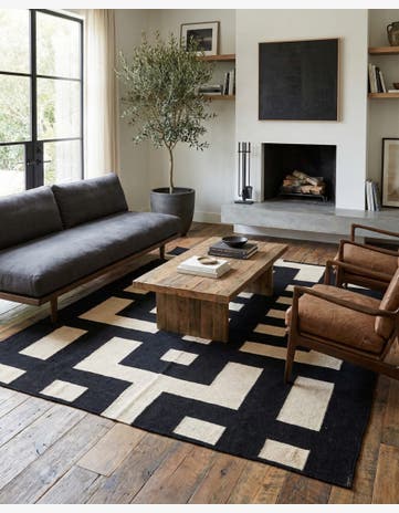 5' 4 x 6' 4 Hand Woven Kilim Modern Wool Rug