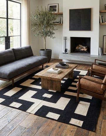 5' 4 x 6' 4 Hand Woven Kilim Modern Wool Rug