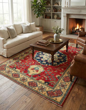 6' 1 x 10' 1 Hand Knotted Kazak Rug