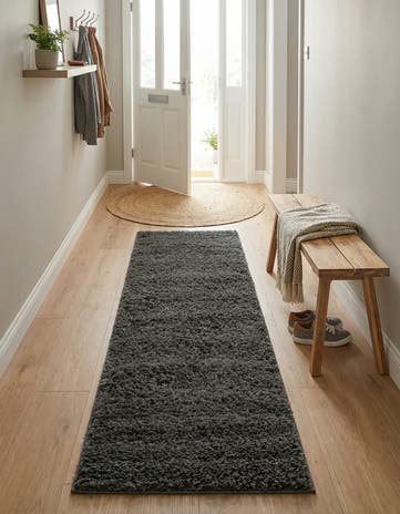 2' x 6' 5 Solid Shag Runner Rug