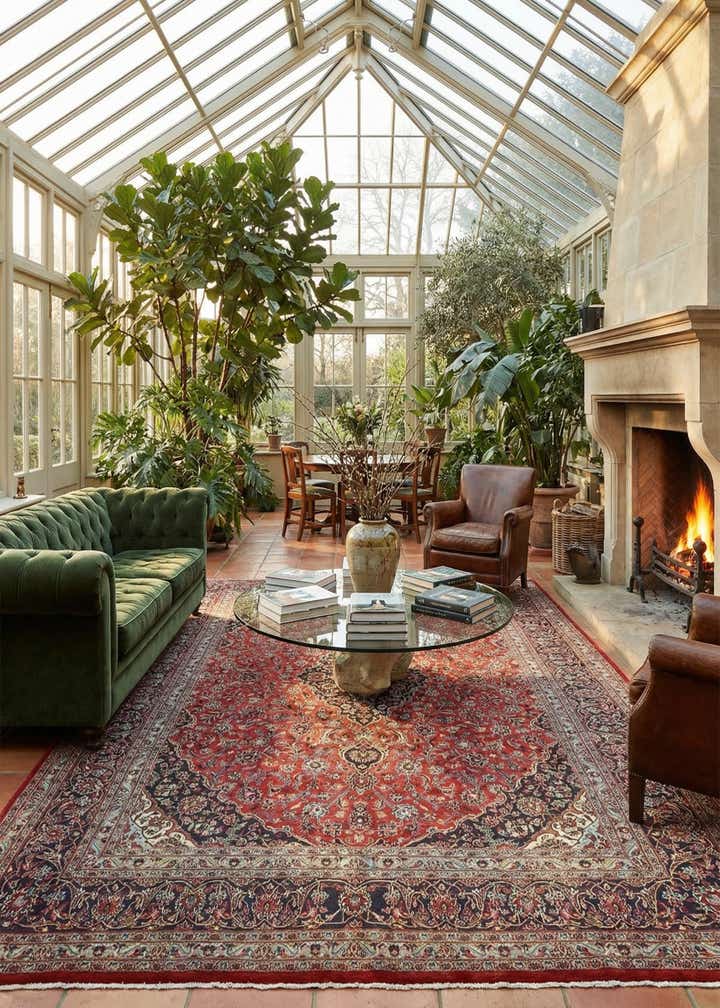 9' 9 x 12' 9 Hand Knotted Mashad Persian Wool Rug