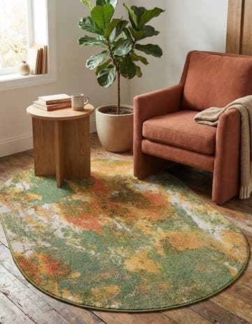 4' 1 x 6' 1 Washable Haerfest Oval Rug