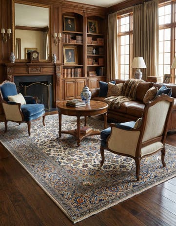 6' 7 x 9' 10 Kashan Wool Rug
