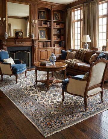 6' 7 x 9' 10 Kashan Wool Rug