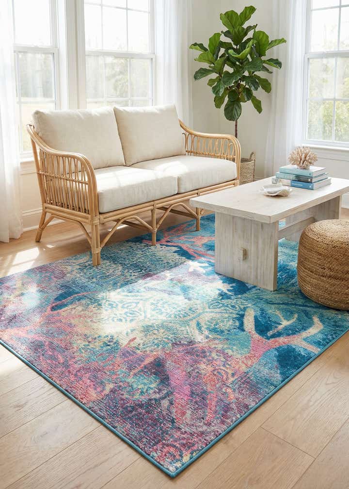 4' x 6' Easy-Clean Coastal Indoor / Outdoor Rug