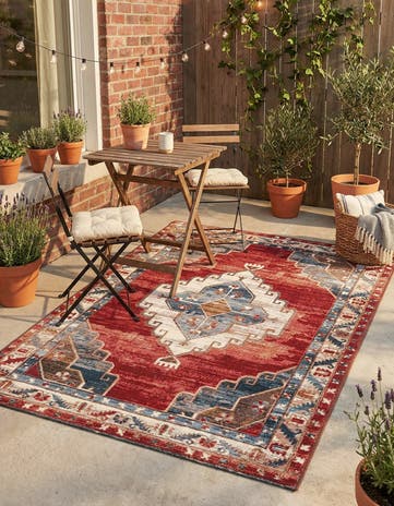 4' x 6' Easy-Clean Traditional Indoor / Outdoor Rug
