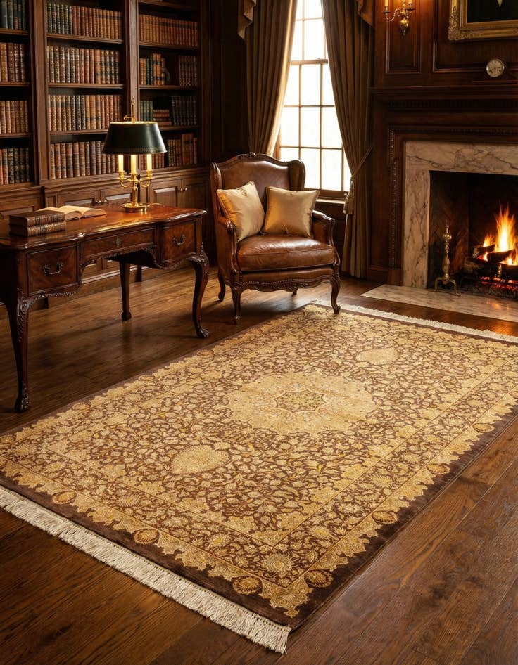 Detail image of 3' 4 x 5' 1 Ghom Silk Rug