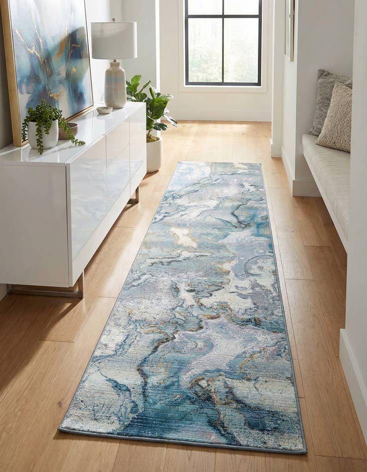 Detail image of 2' 7 x 12' Easy-Clean Modern Indoor / Outdoor Runner Rug