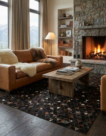 7' 11 x 9' 8 Cowhide - Patchwork Rug