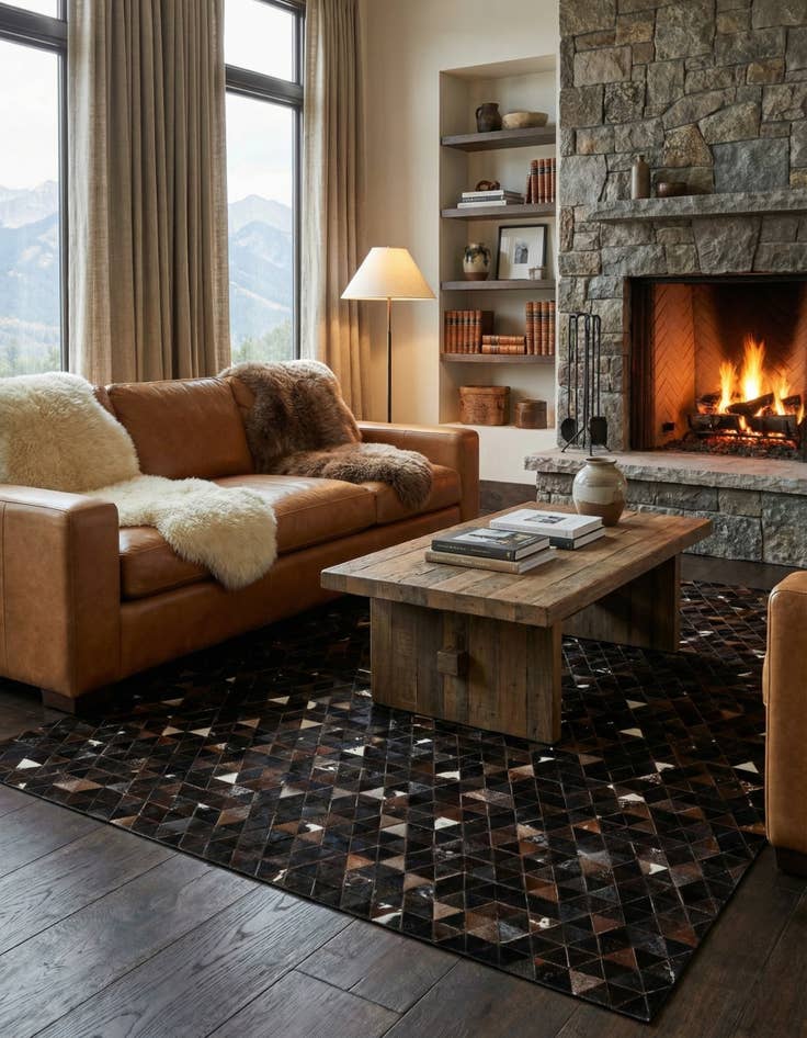 Detail image of  7' 11 x 9' 8 Cowhide - Patchwork Rug