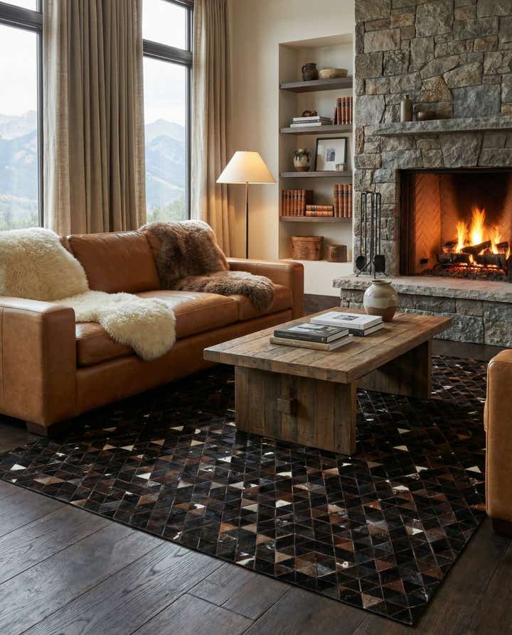 7' 11 x 9' 8 Cowhide - Patchwork Rug