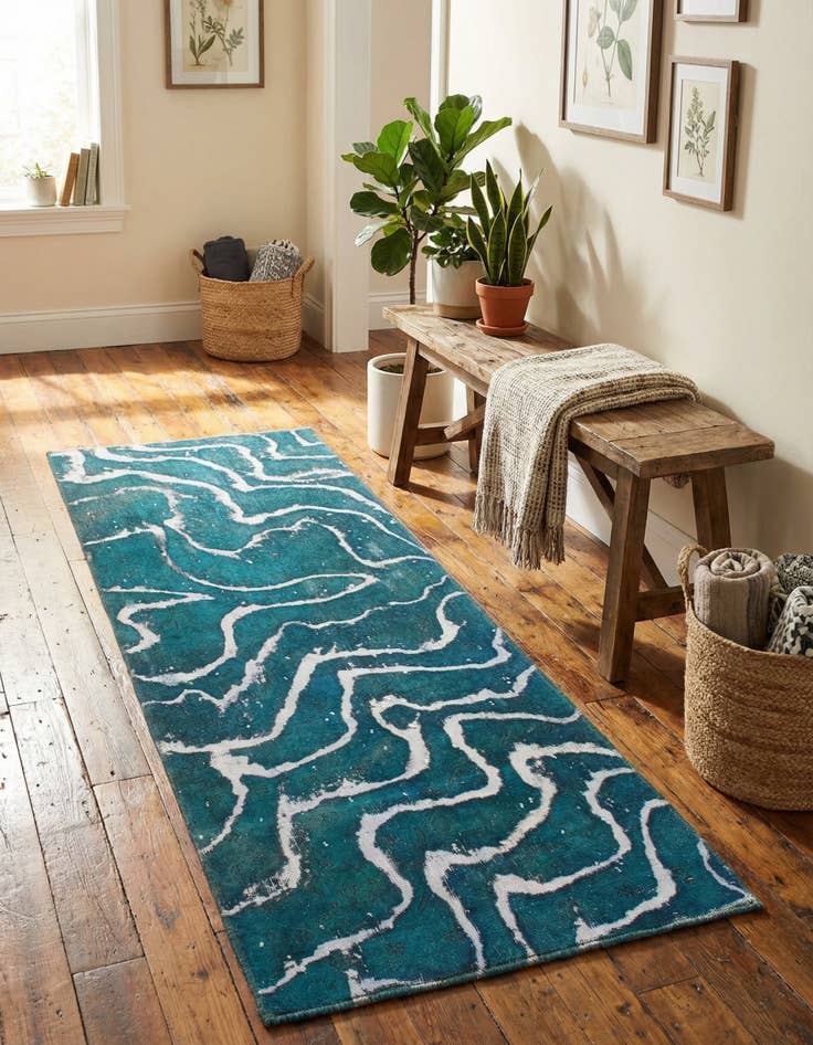 Detail image of 2' 7 x 7'  Hand Knotted Ultra Vintage Persian Wool Runner Rug