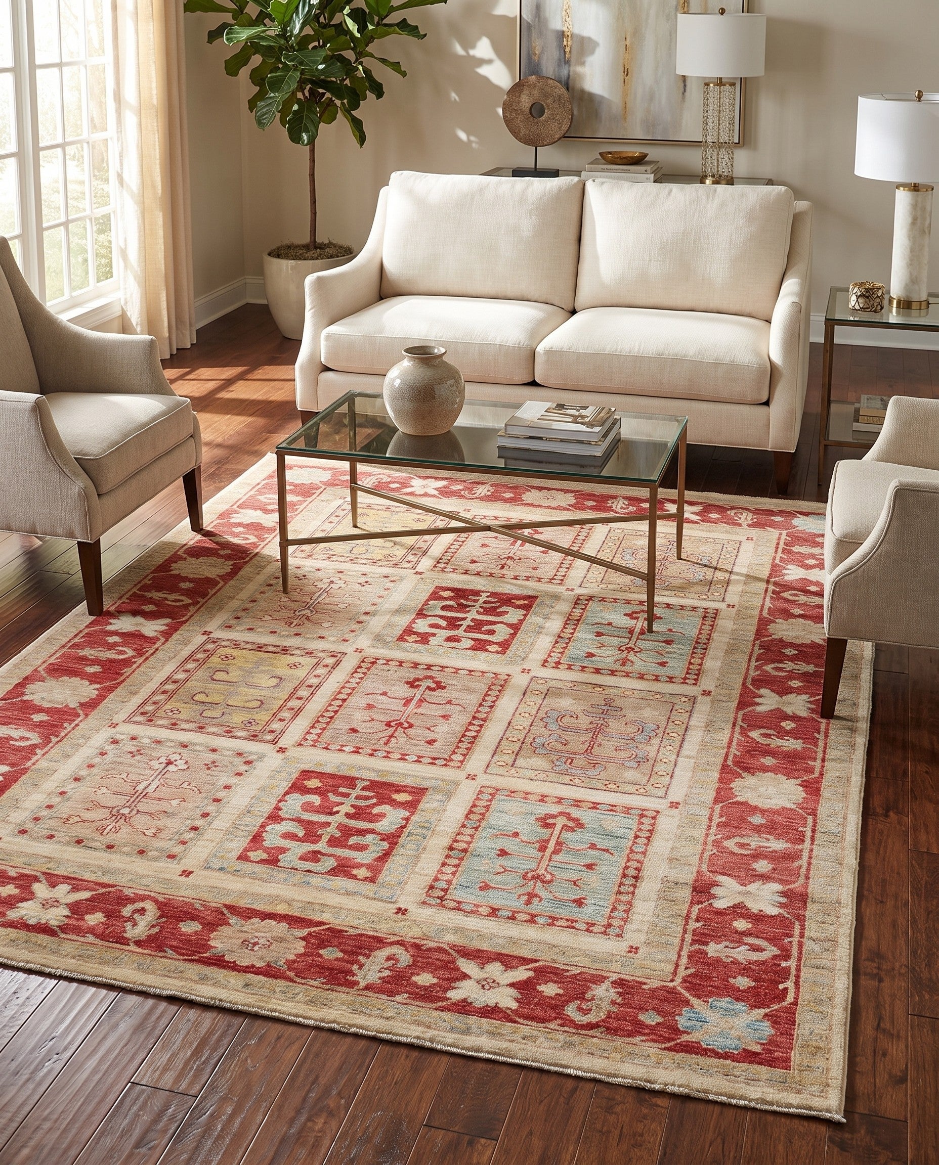 5' x 6' 7 Hand Knotted Ziegler Rug