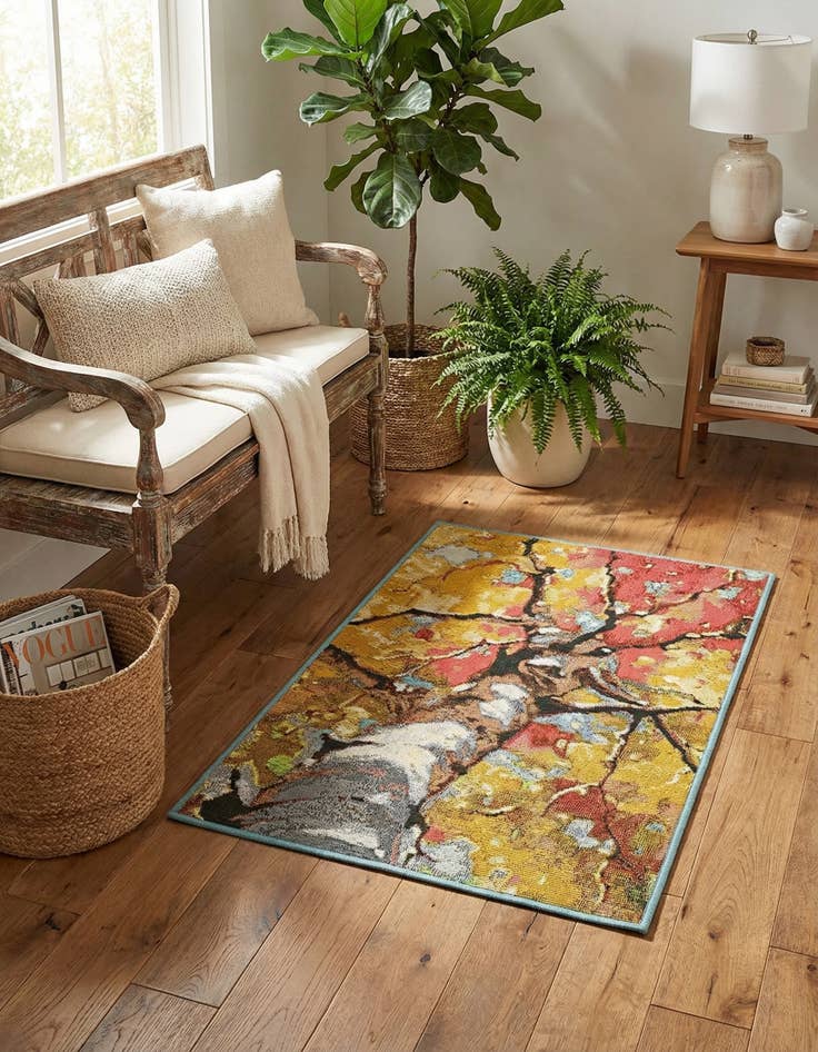 Detail image of 2' x 3' 1 Easy-Clean Botanical Indoor / Outdoor Rug