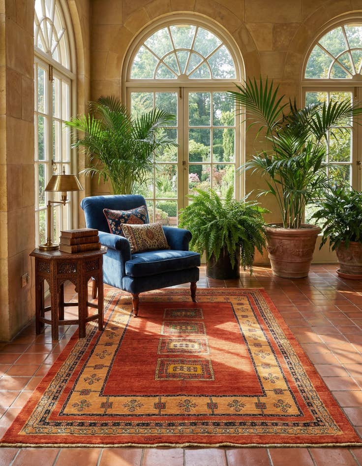 Detail image of  5' 2 x 7' 9 Luribaft Wool Rug