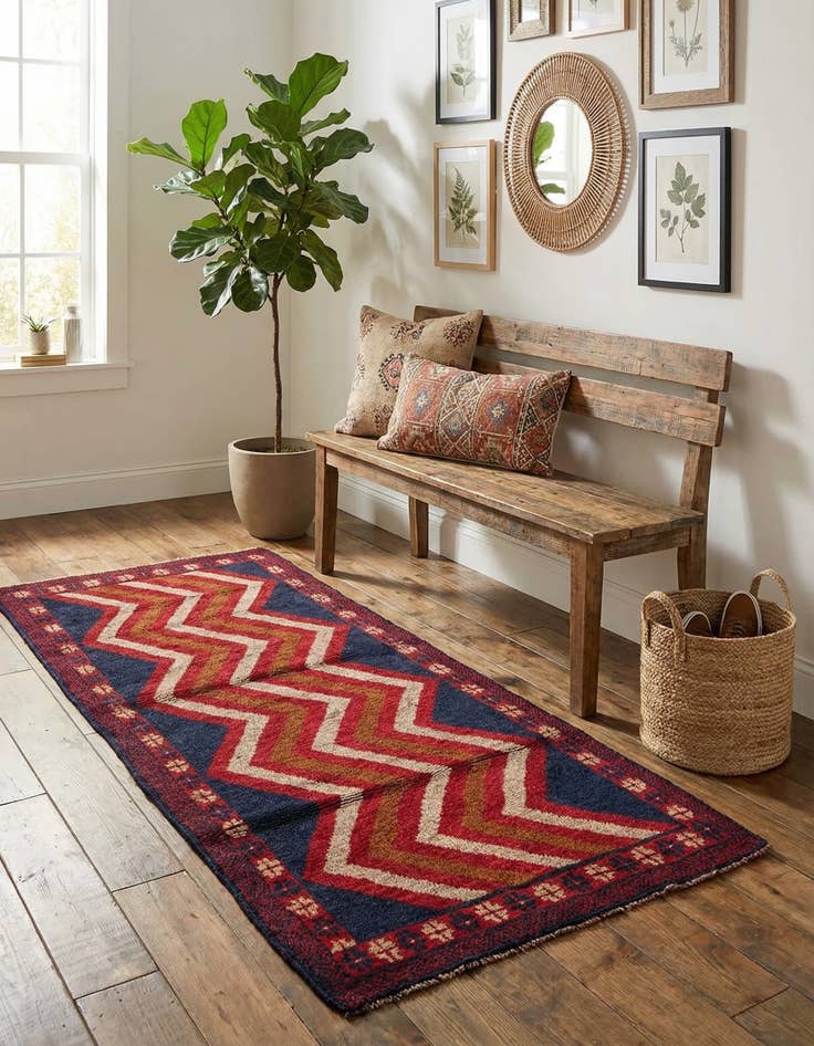 Detail image of  2' 10 x 4' 7  Hand Knotted Balouch Persian Wool Rug