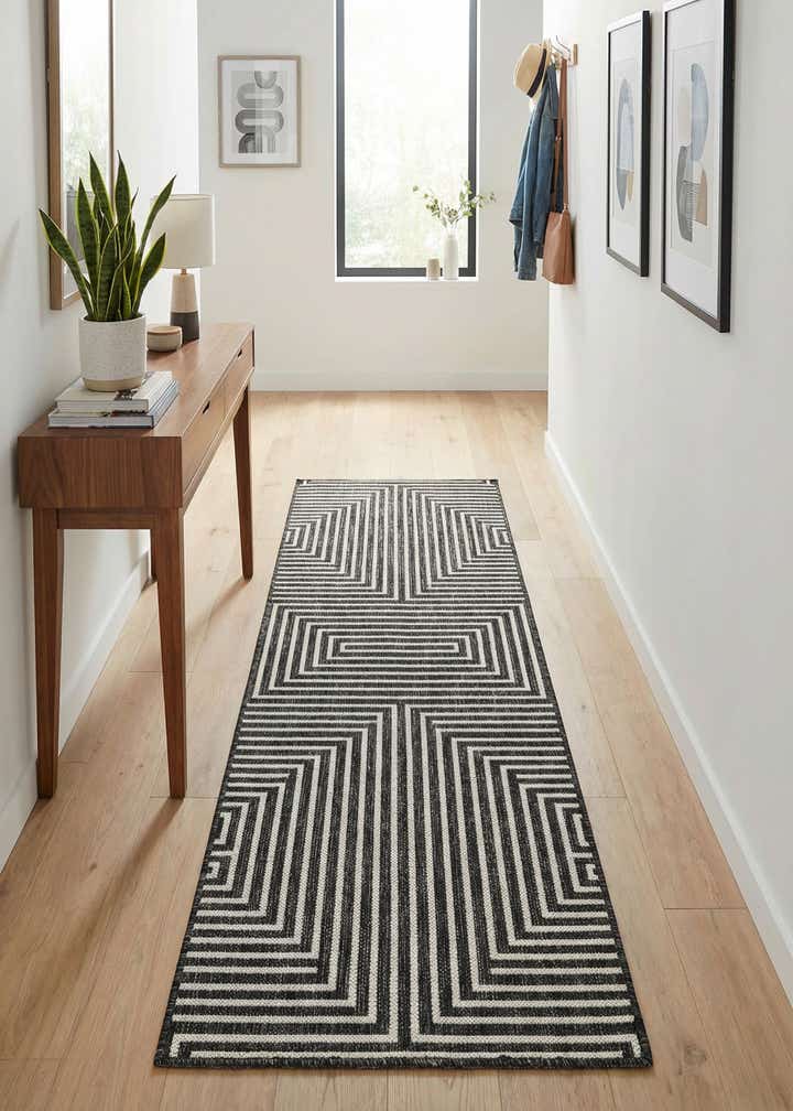 2' x 5' 3 Easy-Clean Modern Indoor / Outdoor Runner Rug