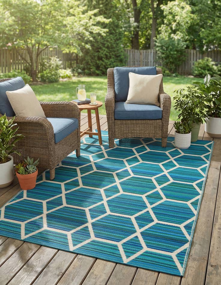 Detail image of  5' x 8'  Washable Vista Breeze Indoor / Outdoor Rug