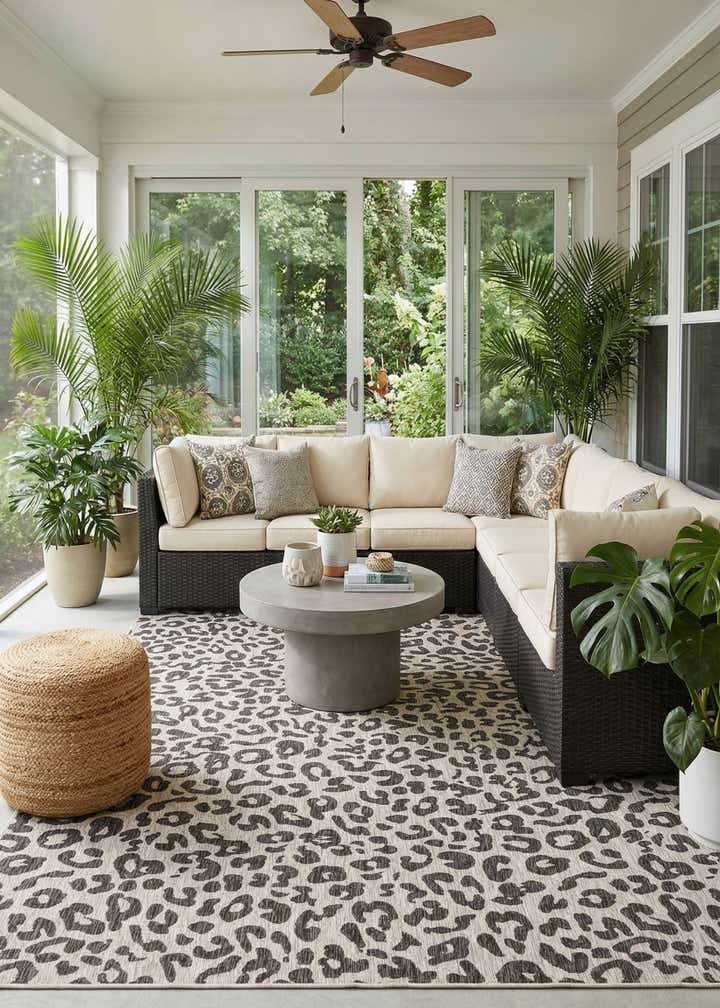 10' x 13' Easy-Clean Safari Indoor / Outdoor Rug