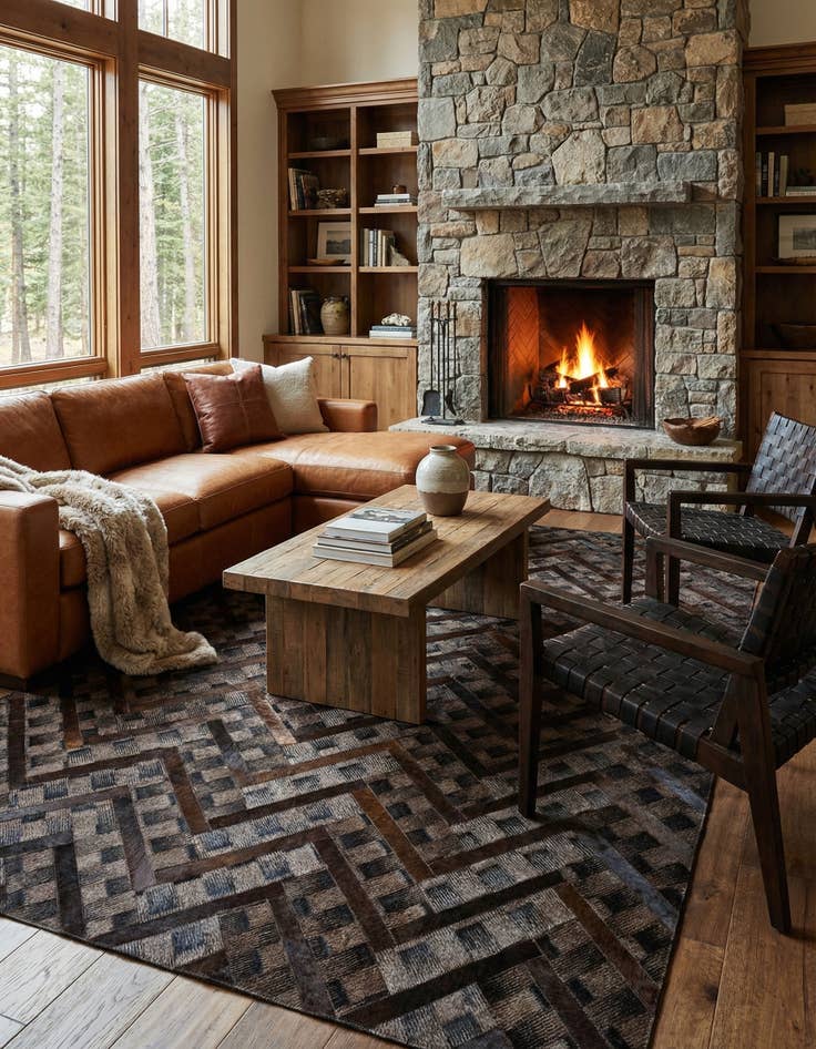 Detail image of  5' x 7' Cowhide - Patchwork Rug