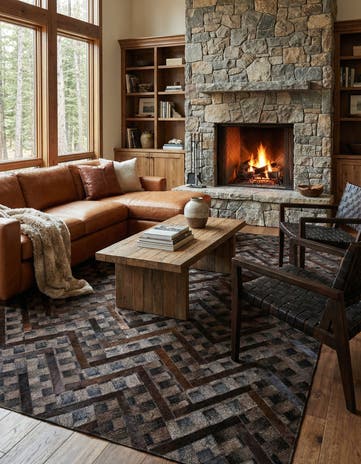 5' x 7' Cowhide - Patchwork Rug