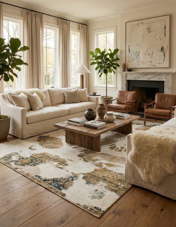 5' 5 x 8' 3 Hand Knotted Ultra Vintage Persian Wool Rug