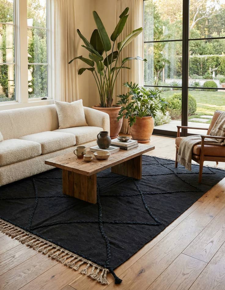 Detail image of 5' 8 x 8' 2  Hand Woven Kilim Modern Wool Rug