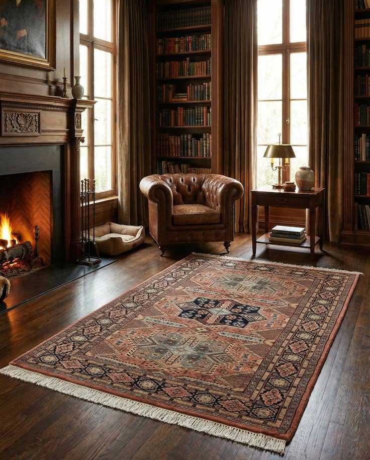 Detail image of 4' 3 x 6' 5 Hand Knotted Bokhara Oriental Wool Rug