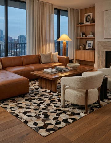 5' 1 x 7' 10 Cowhide - Patchwork Rug