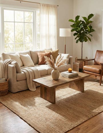 7' 1 x 10' Hand Woven Chunky Jute Rug