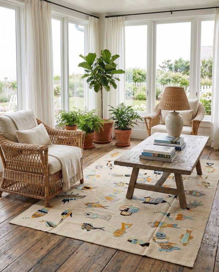 Detail image of 5' 8 x 7' 9 Hand Woven Kilim Suzani Wool Rug