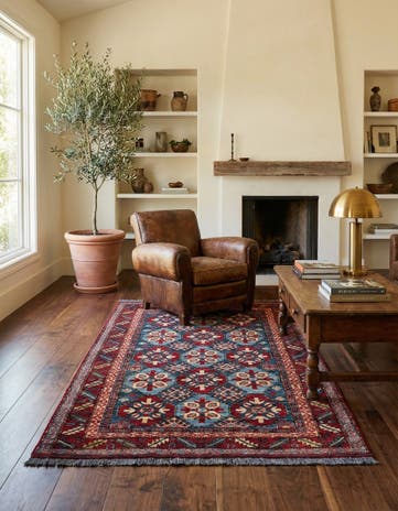 3' 11 x 6' 1 Hand Knotted Kazak Wool Rug