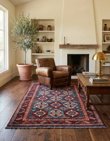 3' 11 x 6' 1 Hand Knotted Kazak Wool Rug
