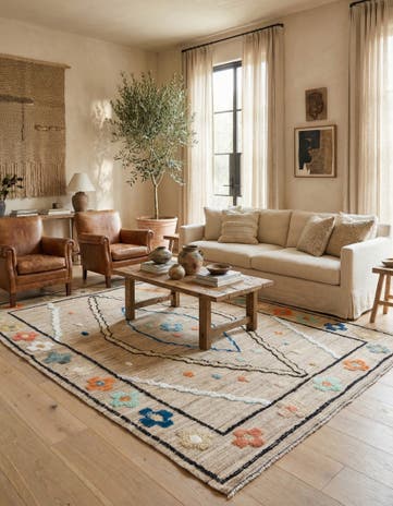 8' 1 x 10' 6 Hand Knotted Moroccan Wool Rug