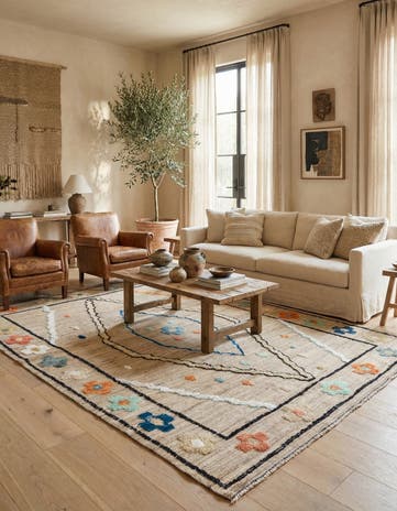 8' 1 x 10' 6 Hand Knotted Moroccan Wool Rug