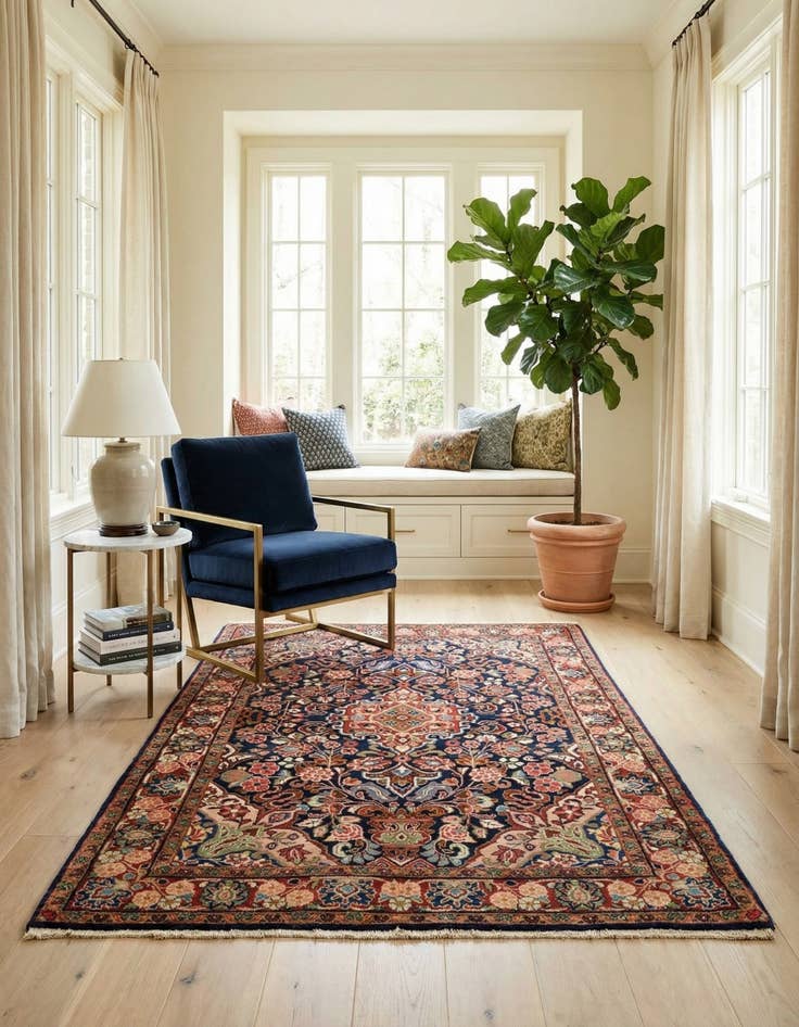 Detail image of  3' 6 x 5' 1  Hand Knotted Djosan Persian Wool Rug