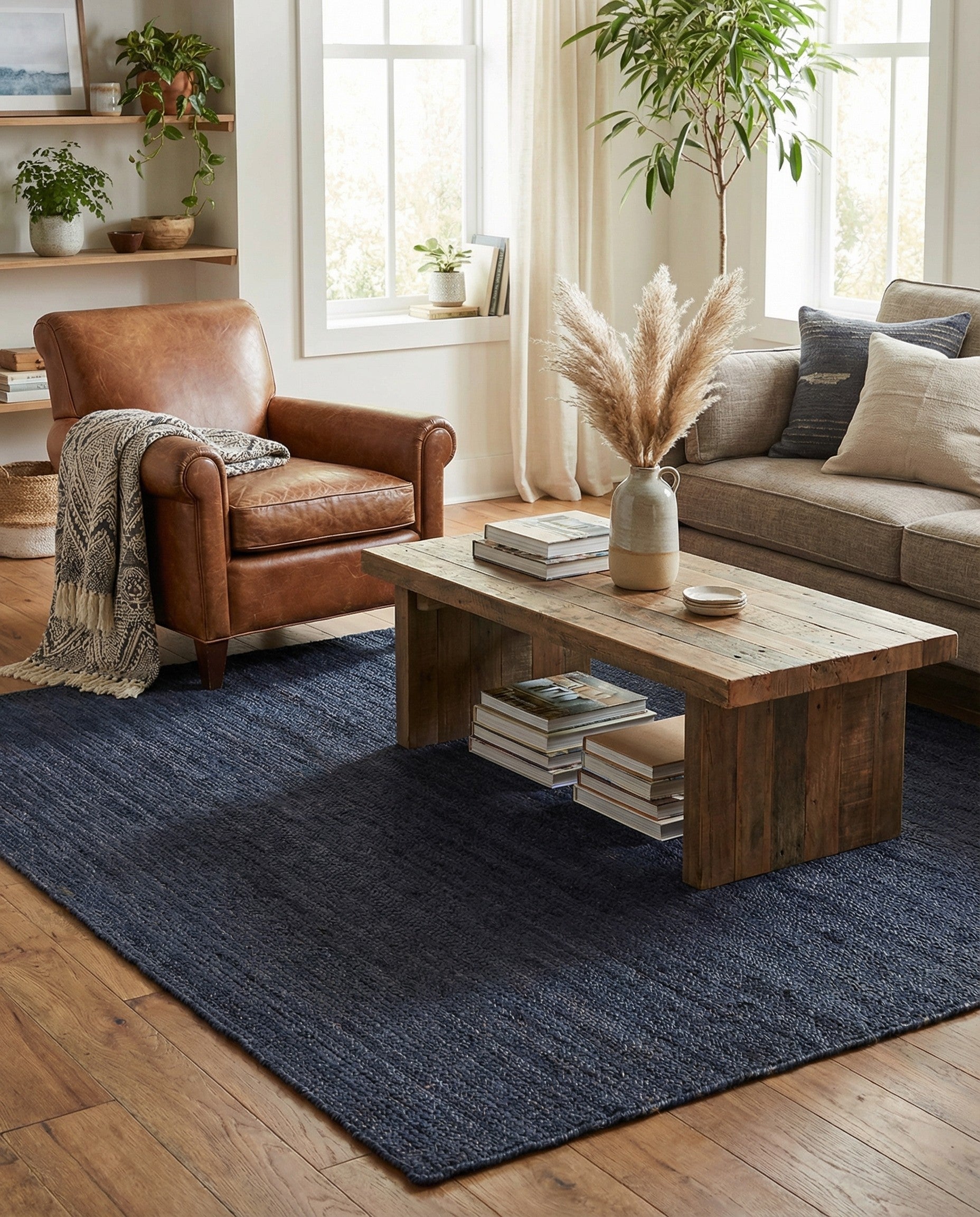 8' x 8'  Hand Braided Jute Square Rug