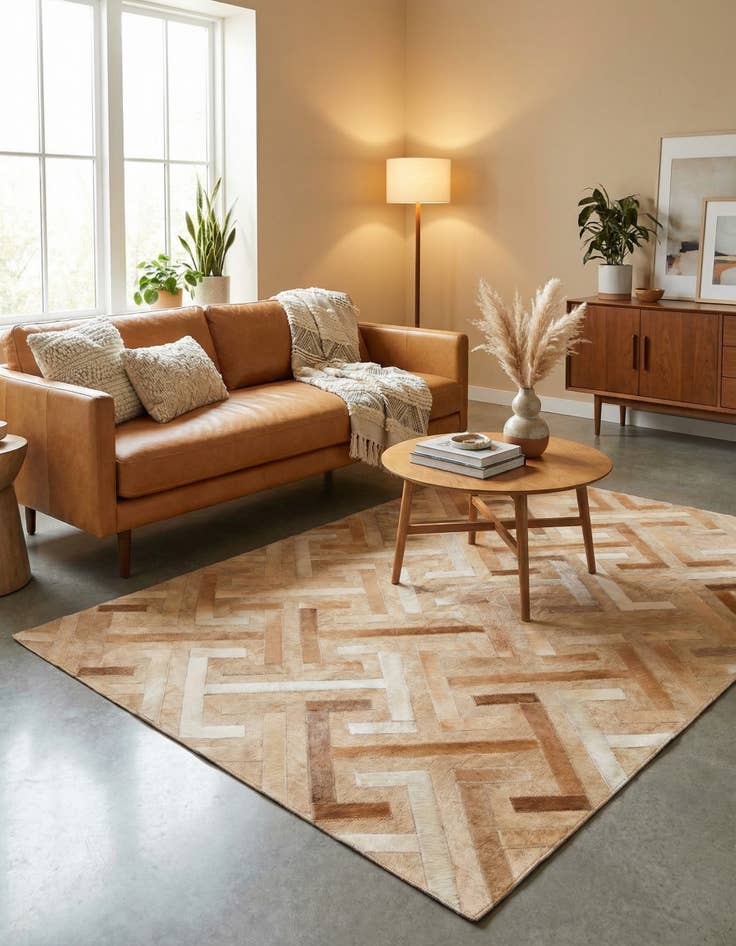 Detail image of 4' x 6' Cowhide Leather Rug