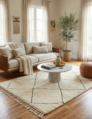 5' 4 x 8' Hand Knotted Moroccan Wool Rug